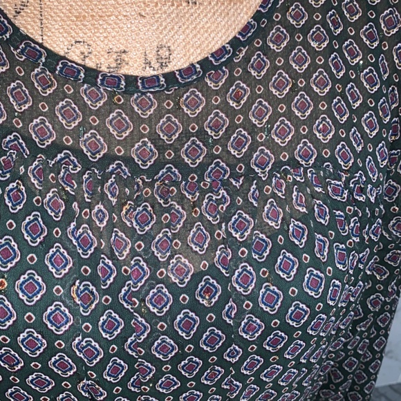 Calvin Klein Green Printed Metallic Midi Dress green Fall plus size 16 - Picture 13 of 14